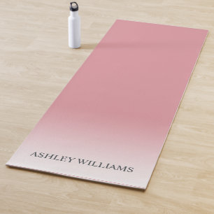 Tapis De Yoga Chic Script Monogramme Dusty Rose rose Ombre