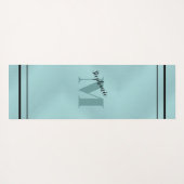 Tapis De Yoga Chic Turquoise brossé Métal Monogrammé Élégant (Dos (Horizontal))