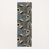 Tapis De Yoga Chickadee Black Capped Oiseaux Berries Fleurs (Devant)