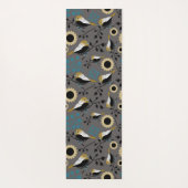 Tapis De Yoga Chickadee Black Capped Oiseaux Berries Fleurs (Dos)