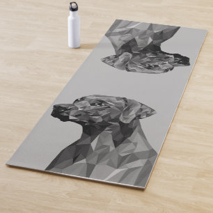 Tapis De Yoga Chien géométrique gris