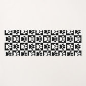 Tapis De Yoga Chien Noir Et Blanc En Carré (Devant (Horizontal))