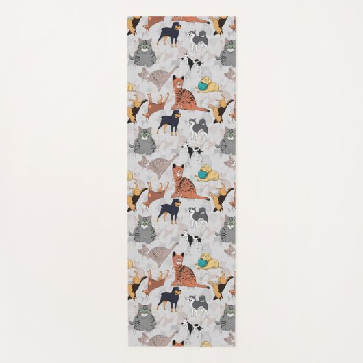 Tapis De Yoga Chiens Et Chats Cutes Design Motif (Devant)