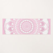 Tapis De Yoga Chiffres spirales Fleurs rose blanc Henné Mandala (Devant (Horizontal))