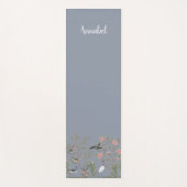 Tapis De Yoga Chinoiserie oiseaux et feuillage gris moyen (Devant)