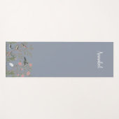 Tapis De Yoga Chinoiserie oiseaux et feuillage gris moyen (Devant (Horizontal))