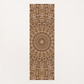 Tapis De Yoga Chocolat Brown et blanc Motif Mandala (Devant)