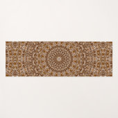 Tapis De Yoga Chocolat Brown et blanc Motif Mandala (Devant (Horizontal))