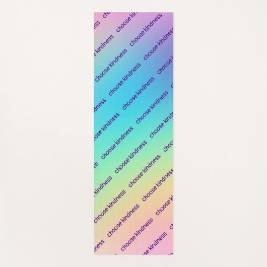Tapis De Yoga "Choose Kindness" Pastel Rainbow dégradent (Devant)