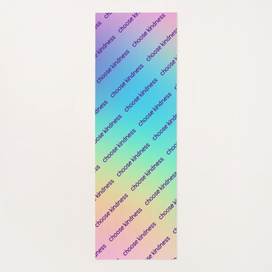 Tapis De Yoga "Choose Kindness" Pastel Rainbow dégradent (Dos)