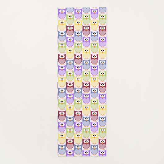 Tapis De Yoga Chouettes mignonnes, Chouette Motif, Chouettes pou (Dos)