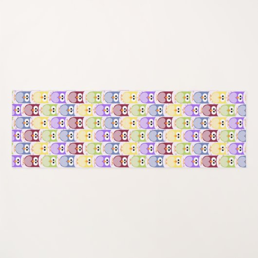 Tapis De Yoga Chouettes mignonnes, Chouette Motif, Chouettes pou (Devant (Horizontal))