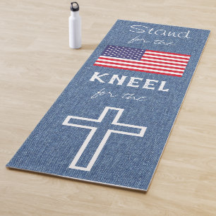 Tapis De Yoga Christian Patriot Stand pour Drapeau Kneel pour Cr