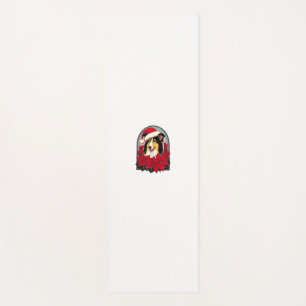 Tapis De Yoga Christmas Collie Chien Illustration Yule Collies d