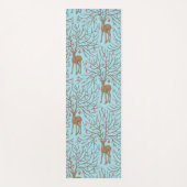 Tapis De Yoga Christmas deer on blue (Devant)
