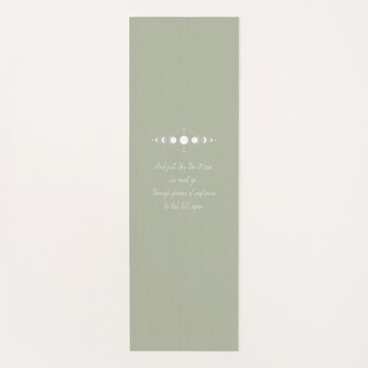 Tapis De Yoga Citation de lune - Vert céleste (Devant)
