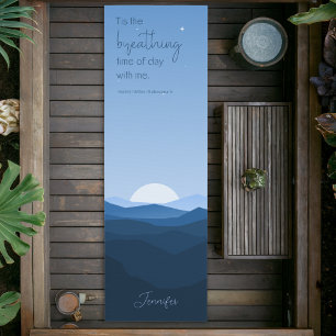 Tapis De Yoga Citation de respiration simple Blue Mountain Moon