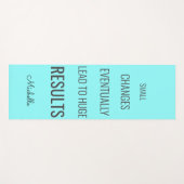 Tapis De Yoga Citation de succès Inspirationnelle Turquoise Bleu (Devant (Horizontal))