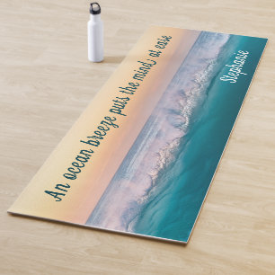 Tapis De Yoga Citation Inspiration personnalisée Ocean Wave