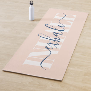 Tapis De Yoga citation rose pâle moderne inhale exhale