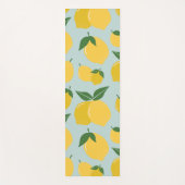 Tapis De Yoga Citron Motif Fruit Rétro Jaune Sur Vert (Devant)