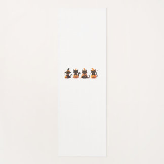 Tapis De Yoga Citrouille de chat noir