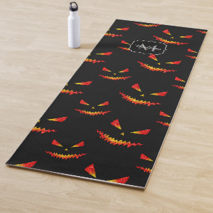 Tapis De Yoga Citrouille de Jack brillant motif Halloween Monogr
