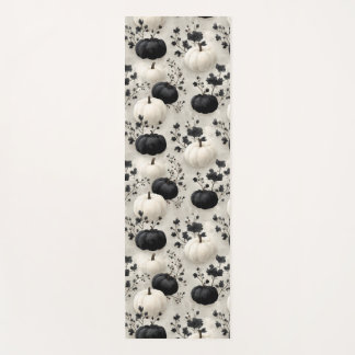 Tapis De Yoga Citrouille noir et blanc design automne