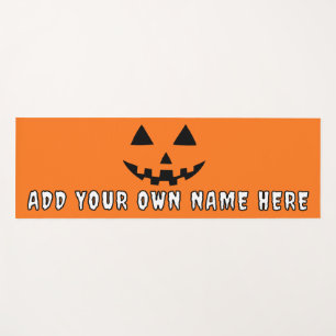 Tapis De Yoga Citrouille orange personnalisé Halloween Votre Nom