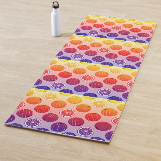 Tapis De Yoga Citrus Rainbow PopArt (En situation)