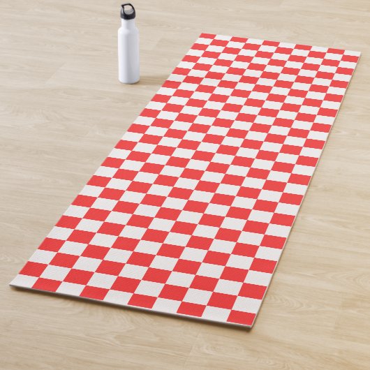 Tapis De Yoga Classic visual red checkerboard  (En situation)