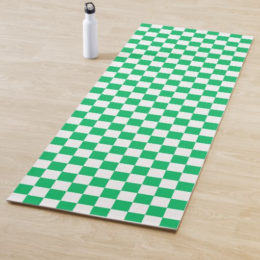 Tapis De Yoga Classique vert à carreaux  (En situation)