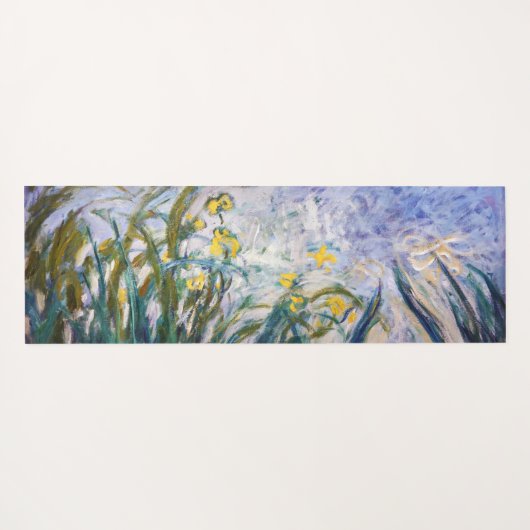 Tapis De Yoga Claude Monet - Iris jaunes et violets (Dos (Horizontal))
