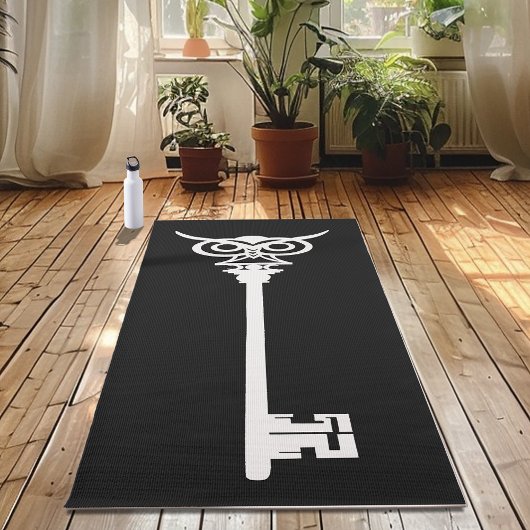 Tapis De Yoga Clé de squelette de la Chouette tribale