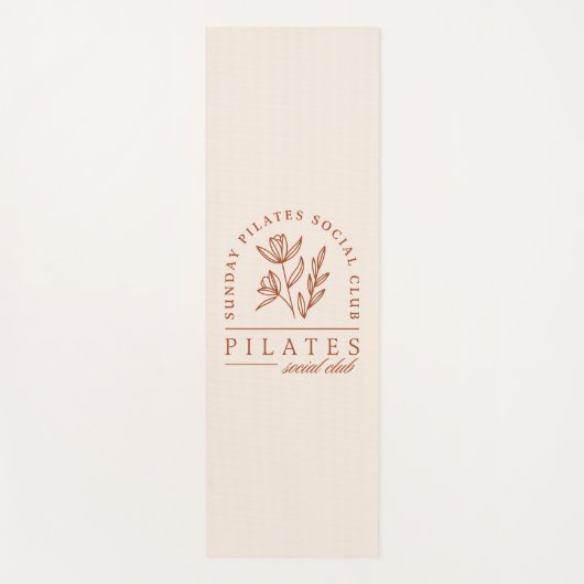Tapis De Yoga Club Pilates dimanche boho esthétique beige (Devant)