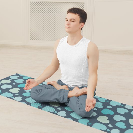 Tapis De Yoga coeur bleu mignon