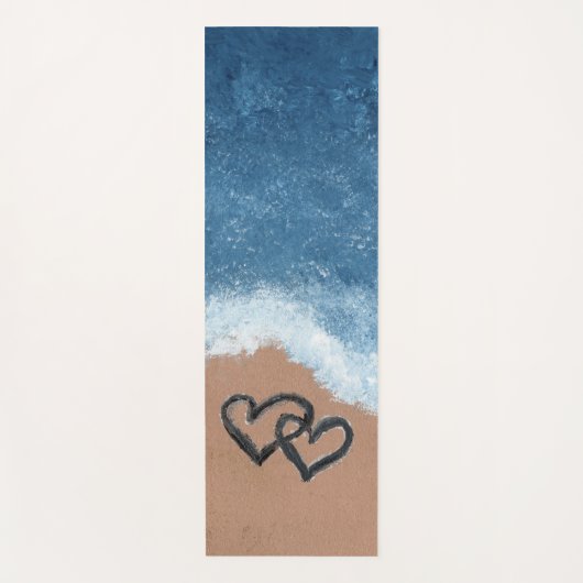 Tapis De Yoga Cœurs dans le Sable (Devant)