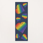 Tapis De Yoga Coeurs de gribouillis arc-en-ciel (Devant)