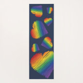 Tapis De Yoga Coeurs de gribouillis arc-en-ciel (Dos)