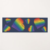 Tapis De Yoga Coeurs de gribouillis arc-en-ciel (Devant (Horizontal))