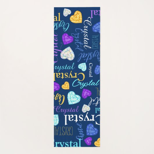 Tapis De Yoga Coeurs de pierres précieuses nom personnalisé coul (Dos)