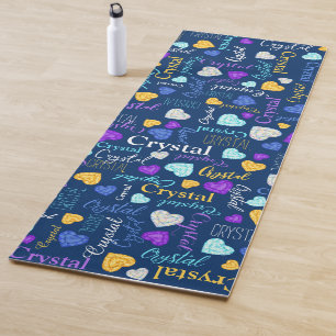 Tapis De Yoga Coeurs de pierres précieuses nom personnalisé coul