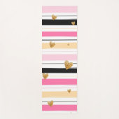 Tapis De Yoga Coeurs et rayures (Devant)