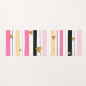 Tapis De Yoga Coeurs et rayures (Devant (Horizontal))