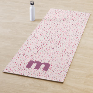 Tapis De Yoga Coeurs et saupoudrer doux rose personnalisé
