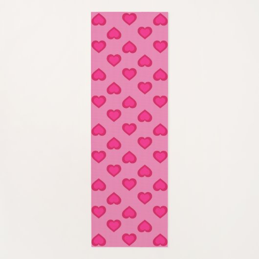 Tapis De Yoga Coeurs roses chauds (Devant)