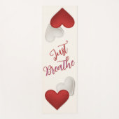 Tapis De Yoga Coeurs rouges et ivoiriens pointus "Juste respirer (Devant)