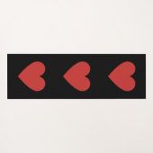 Tapis De Yoga Coeurs rouges mat arrière - plan noir (Dos (Horizontal))