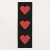 Tapis De Yoga Coeurs rouges mat arrière - plan noir (Dos)