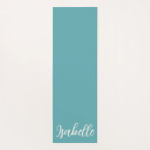 Tapis De Yoga Coeurs Turquoises et ivoiriens pointus "Juste resp (Dos)